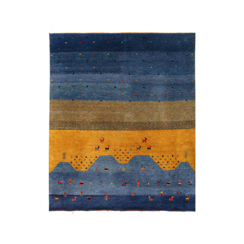 Tapis rectangulaire moyen en laine d'agneau Lallah