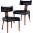 Mid Century Modern Dining Chairs Set Of 2, Farmhouse PU Leather Upholstered Accent Chair Curved Backrest Kitchen Chairs With Hardwood Frame-186879510