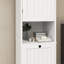 Armoire de trieur de linge inclinable à un compartiment et une porte - Blanc