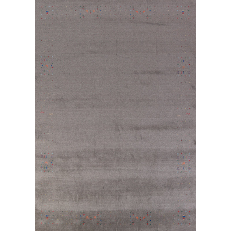 Gray Wool Gabbeh Indian Area Rug 9x12