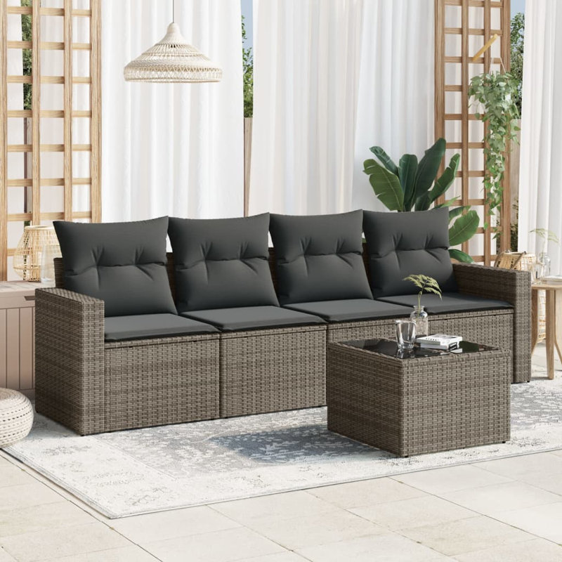 Ensemble de canapé de jardin Vidaxl gris