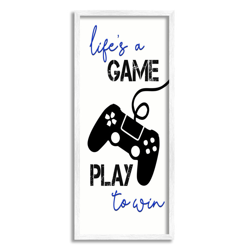 Art mural personnalisé Life's A Game cmw-125, Oui, Giclée encadrée blanc bord de mer, H 24 po x l 10 po