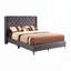 Velvet Upholstered Bed with Tufted Headboard-1211197662-1211197635