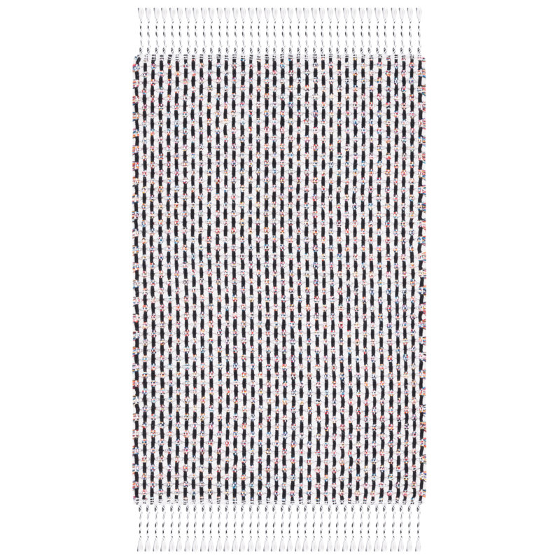 Tapis ivoire / noir Montauk 475, Rectangle 4 pi x 6 pi