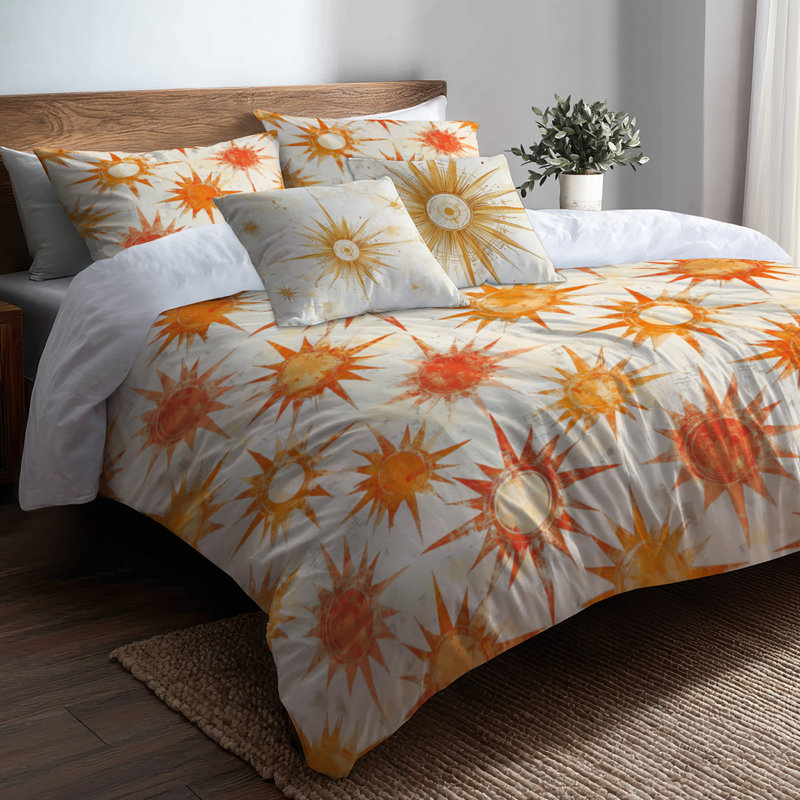 Ensemble de literie Starburst de 6 - Ensemble de literie édredon Boho, Queen Comforter + 5 Additional Pieces