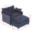 Fauteuil d'appoint avec repose-pieds en chenille moderne de 39,4 po Iris-130624491
