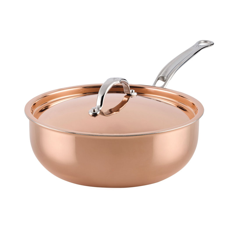 Poêle essentielle professionnelle en cuivre CopperBond® Aura de 3,5 pintes avec couvercle