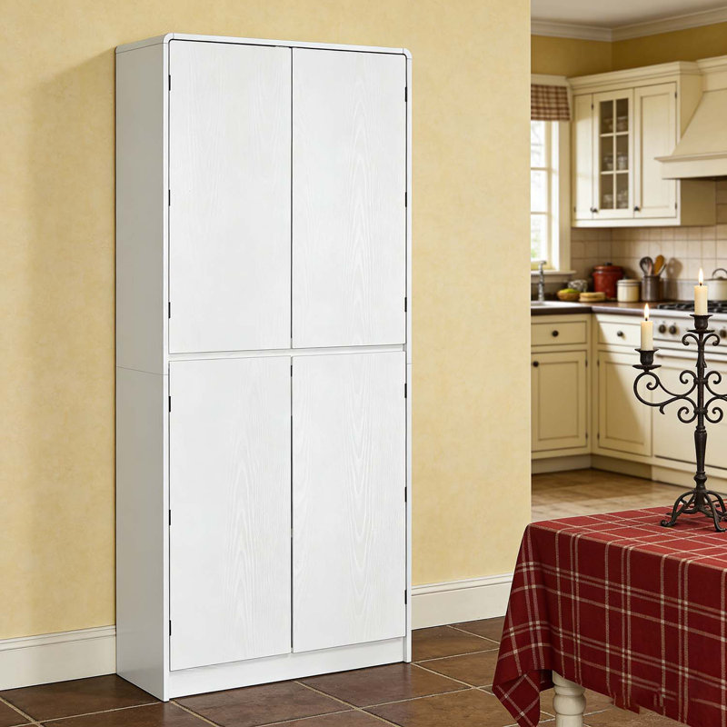 Garde-manger moderne et incurvé pour un rangement polyvalent, Blanc