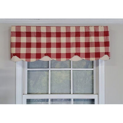 Cotton Blend Gingham Scalloped Window Valance