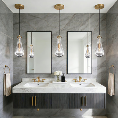 Raindrop Shape Thick Glass Modern Pendant