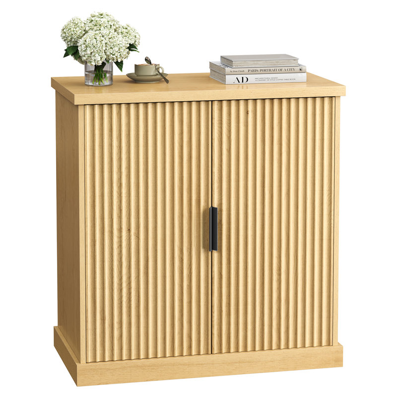 Buffet, buffet, console avec tablette réglable, portes cannelées