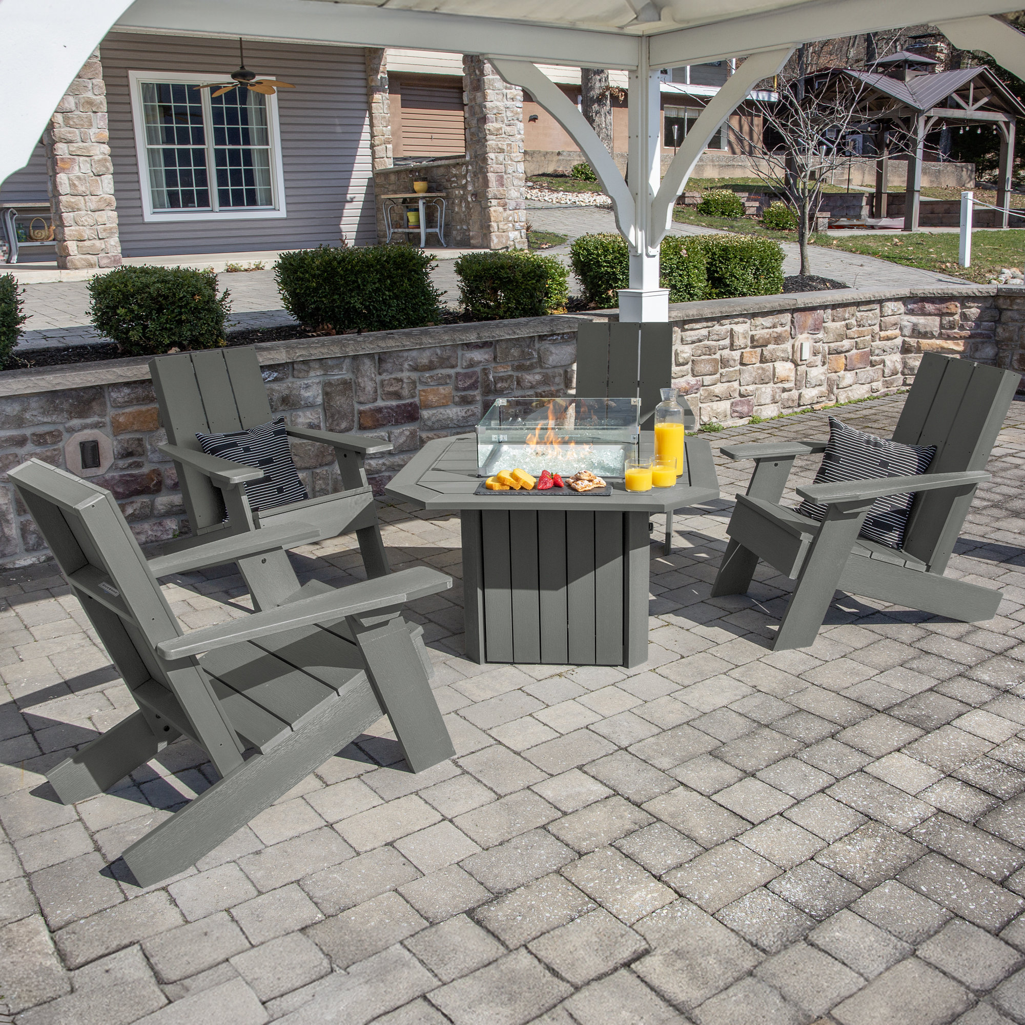 Outdoor Adirondack Set, Coastal Teak