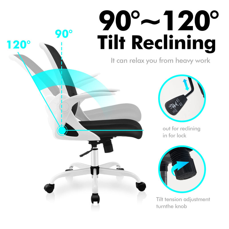 URBNLIVING Office Chair, White/Black