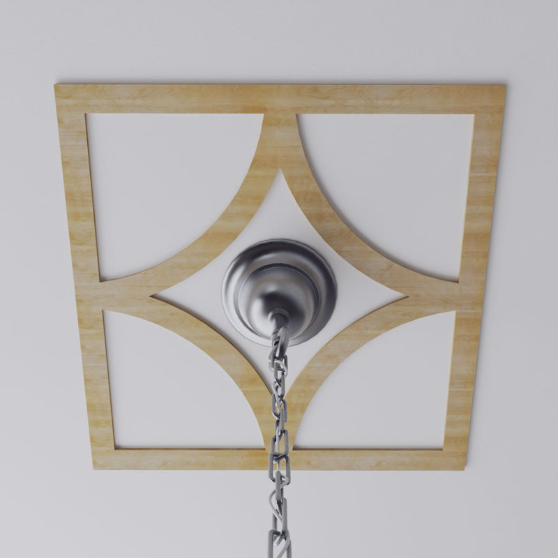 Médaillon de plafond ajouré en bois d'aulne 20 po x P 12 3/4 po x T 1/4 po Statesman, Bouleau, H 18 po x l 18 po x P 0,38 po