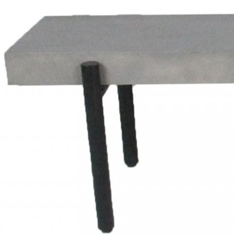 Banc de salle à manger en béton gris et noir de 63 pouces Gracie Mills
