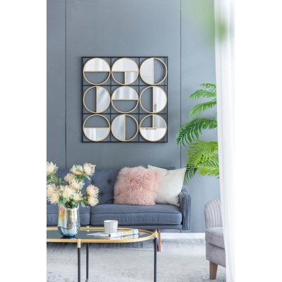 Miroir mural en métal noir