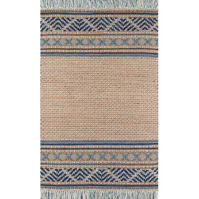 Esme Geometric Area Rug in Beige/Blue