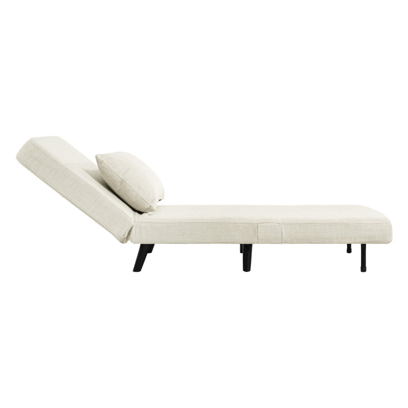 Lit convertible 3 en 1 avec un matériau en lin doux, - réglage de l'angle et coussin amovible, pour un salon, un décor beige,