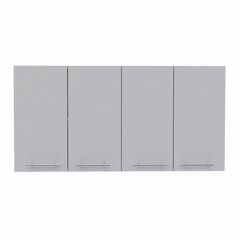 Wall Cabinet , Four Doors, Two Cabinets, Two Shelves, White