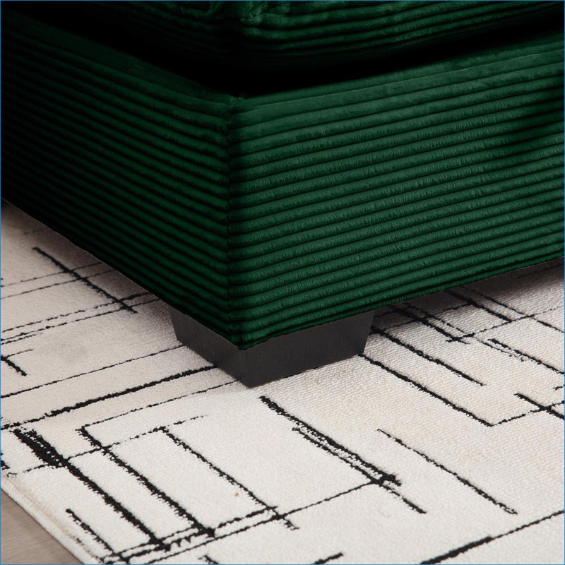 Canapés-lits | Ensemble de 3 sièges profonds modernes pour salon avec 3 coussins décoratifs | Vert | Velours côtelé