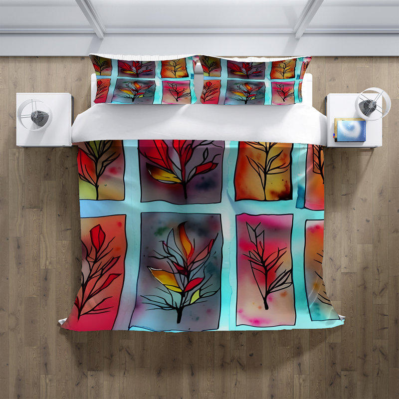 Polyester Abstract Duvet Cover, King Duvet Cover + 2 King Shams