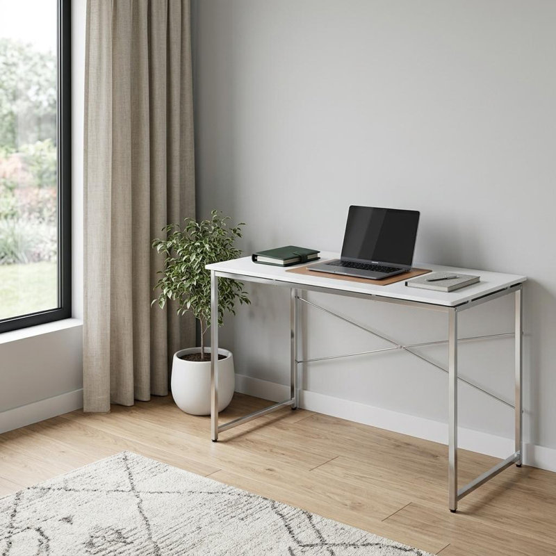 Bureau 47 po, Blanc, Argent argent