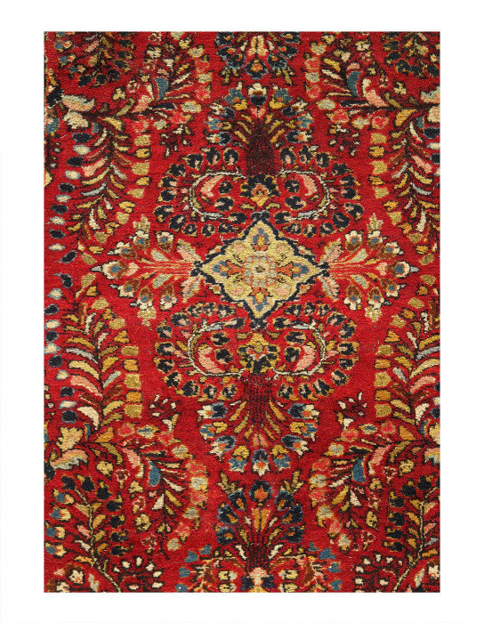 Persian Hand Knotted Antique sarouk 2'5'' X 6'3''
