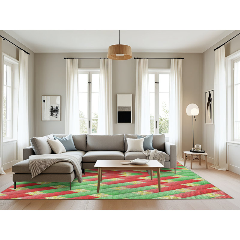 Tapis orange / vert mer, Rectangle 8 pi x 12 pi