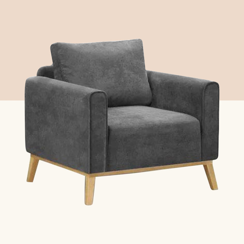 Joshua Upholstered Armchair, Mustard
