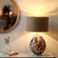 Avrik 79cm Living Room Table Lamp with Glass Base, Bedside Buffet Lamp for Bedroom with Linen Shade-93674534-93674533