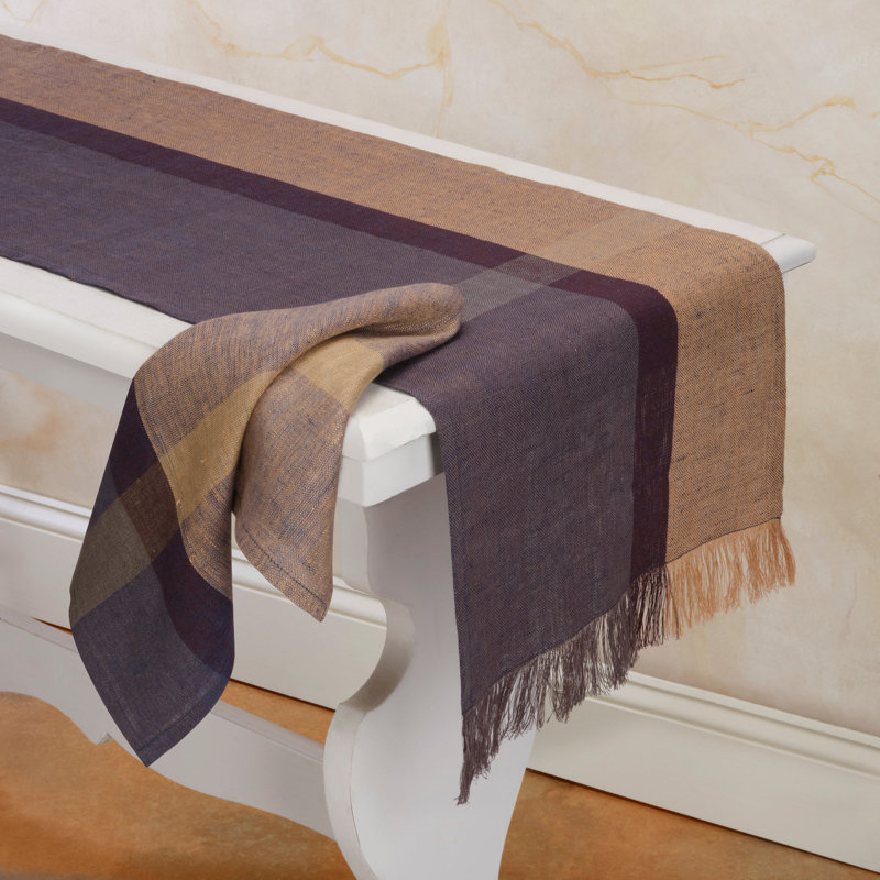 ALLANDY Runner – 14"x90", Purple/Brown