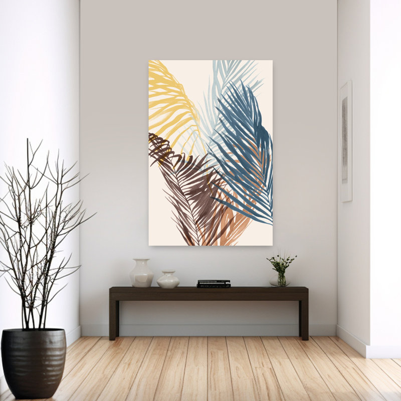 Brise hawaïenne III abstrait, nature organique et art tropical, H 60 po x l 40 po