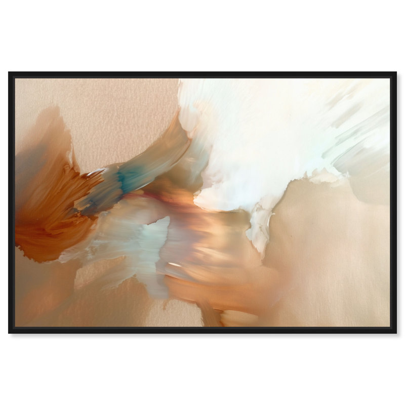 «Flowing Rust II», reproduction d'art sur toile encadrée dorée par Art Remedy, cadre noir, 36 x 24, H 25 po x l 37 po