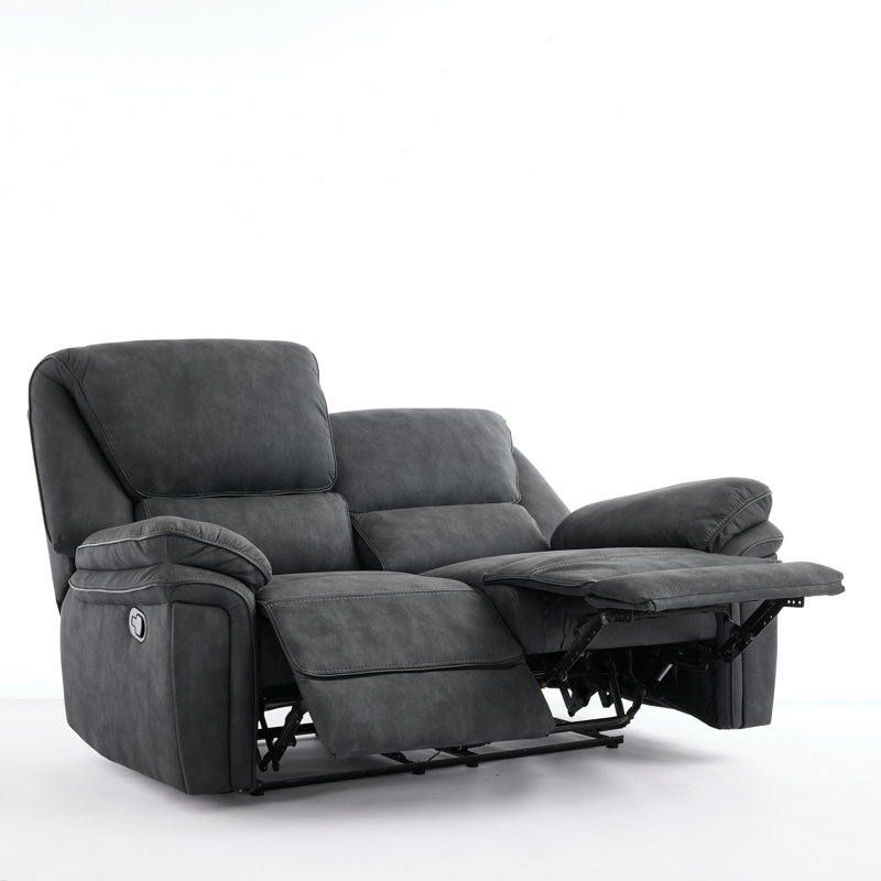 Fabric Reclining Sofa, 2 Seater, Dim Grey