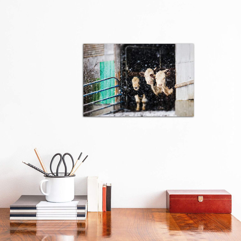 «Barnyard Winter», reproduction d'art encadrée, H 8 po x l 12 po x P 0,75 po, Toile tendue