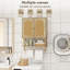 Armoire de salle de bain murale avec portes arquées et porte-serviettes Natural Rattan