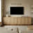 2 Door Storage Cabinet, Solid Wood Rattan Accent Cabinet, Modular Sideboard Cabinet, Expandable Storage System for Living Room & TV Stand, Easy Assembly, Sand-1122265558