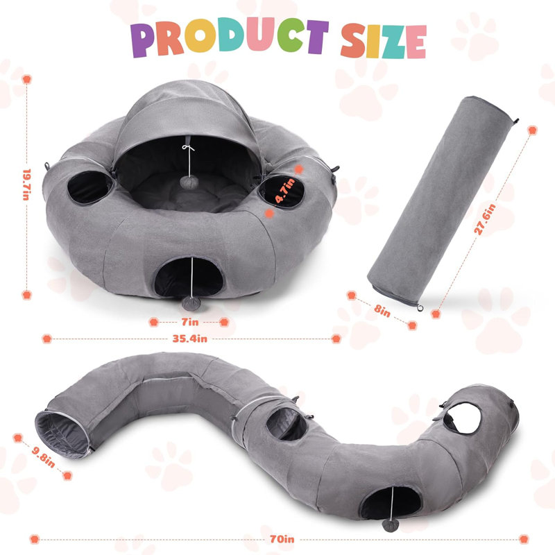 Dontavian 19.7 " H Cat Perch, Grey