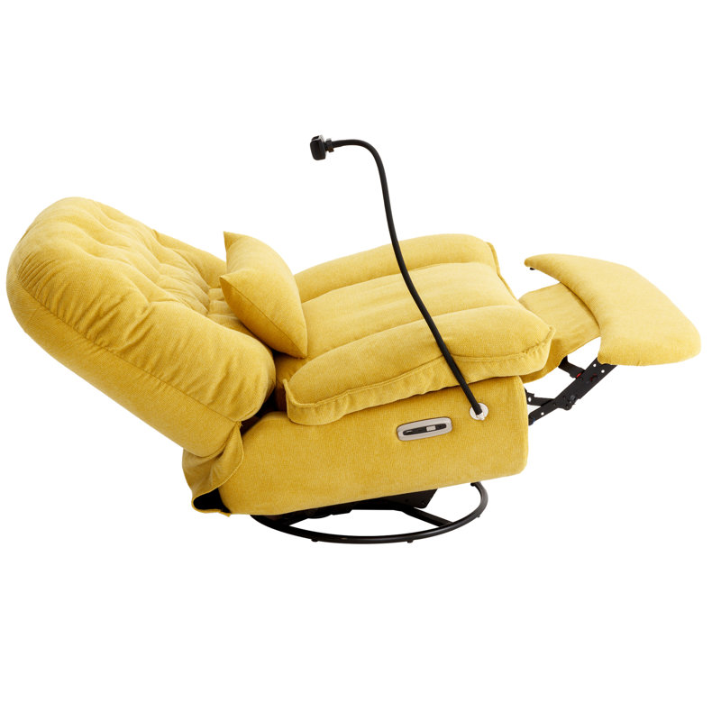 Fauteuil inclinable électrique Zynae, Velours jaune