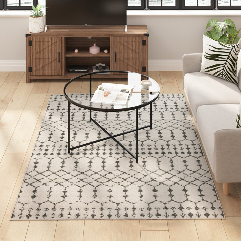 Geometric Indoor Rug, Rectangle 5' x 7'