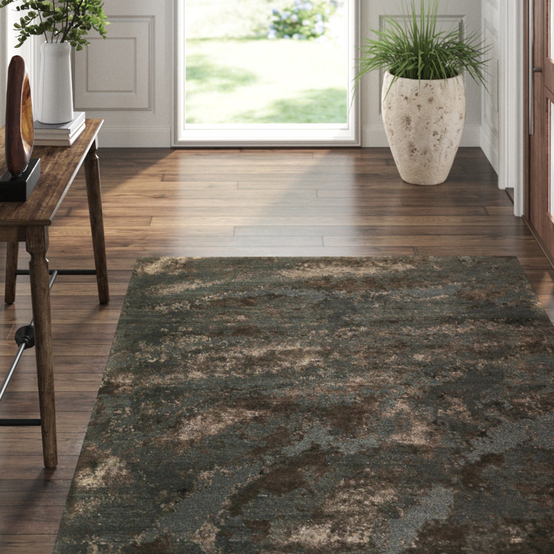 Butterfly Abstract Area Rug in Brown, Rectangle 2' x 3'