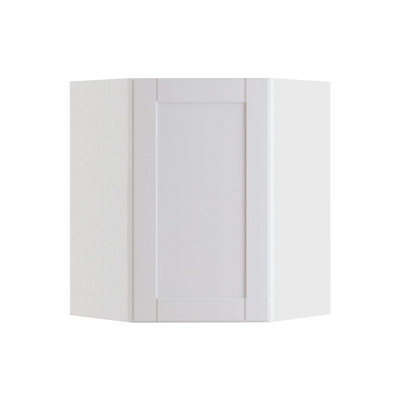 Gallery Express Haven Plywood Assembled 20 in W X 12 in D X 30 in H Corner Diagonal Kitchen Cabinet Left in White