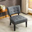 Fauteuil surdimensionné en cuir mélangé gris avec sièges élégants-1803389764