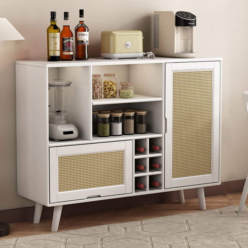 Buffet en bois massif Bowne 47,24 po, Blanc