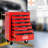 6 - Drawer Rolling Metal Tool Trolley, Red & Black, Bearing Slides, 4 Wheels, Pull Handle Chest, Black And Blue, Smooth Countertop, Universal Key Locking-1919118027