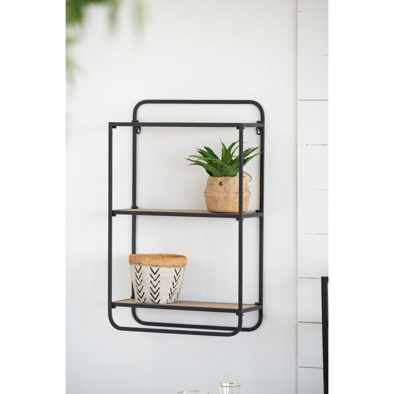 3 Wall Shelf, 20X8x32", Rustic Wood Shelves With Black Metal, Functional Storage For Books And Display, 22Lb Capacity Per Shelf 20X8x32" Mounted Natural Fashionable & Practical Displays, 22Lbs
