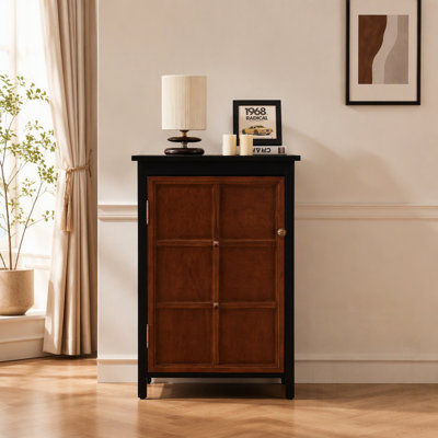 Armoire basse haute de style moderne du milieu du siècle avec tablette réglable, rangement rétro pour la décoration et l'organisation de la maison