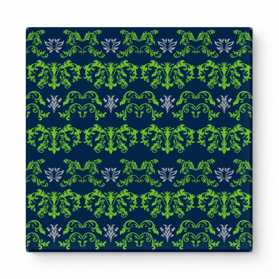 Bleu marine et vert lime baroque - Équipes nationales de football sur toile