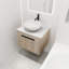 Ensemble de meuble-lavabo moderne 24 po avec lavabo en céramique, meuble-lavabo mural en chêne blanc avec porte à fermeture douce-1017120204-1017120205