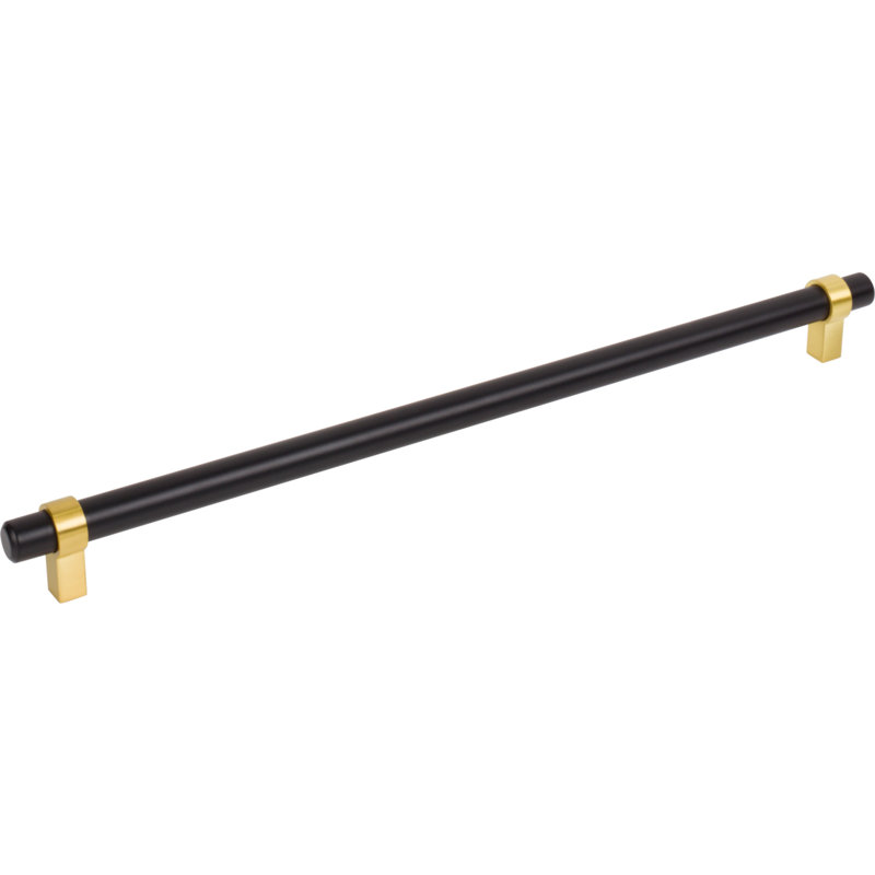 Key Grande 12 9/16" Center-to-Center Bar Pull, Matte Black/Brushed Gold